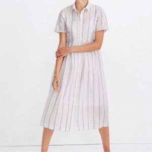 Madewell Striped Midi Shirt Dress - large